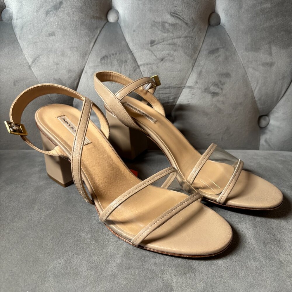 Fabio‎ rusconi Open Toe Block Heel Sandal Size 40 NEW